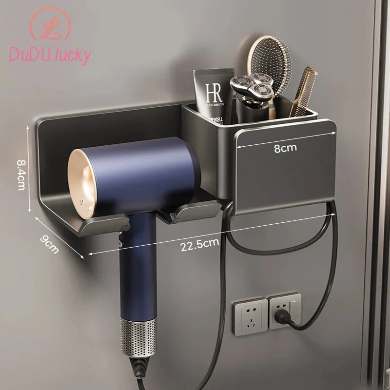 Hair Dryer Holder Shelf Bathroom Organizer For Blower And Accessories
