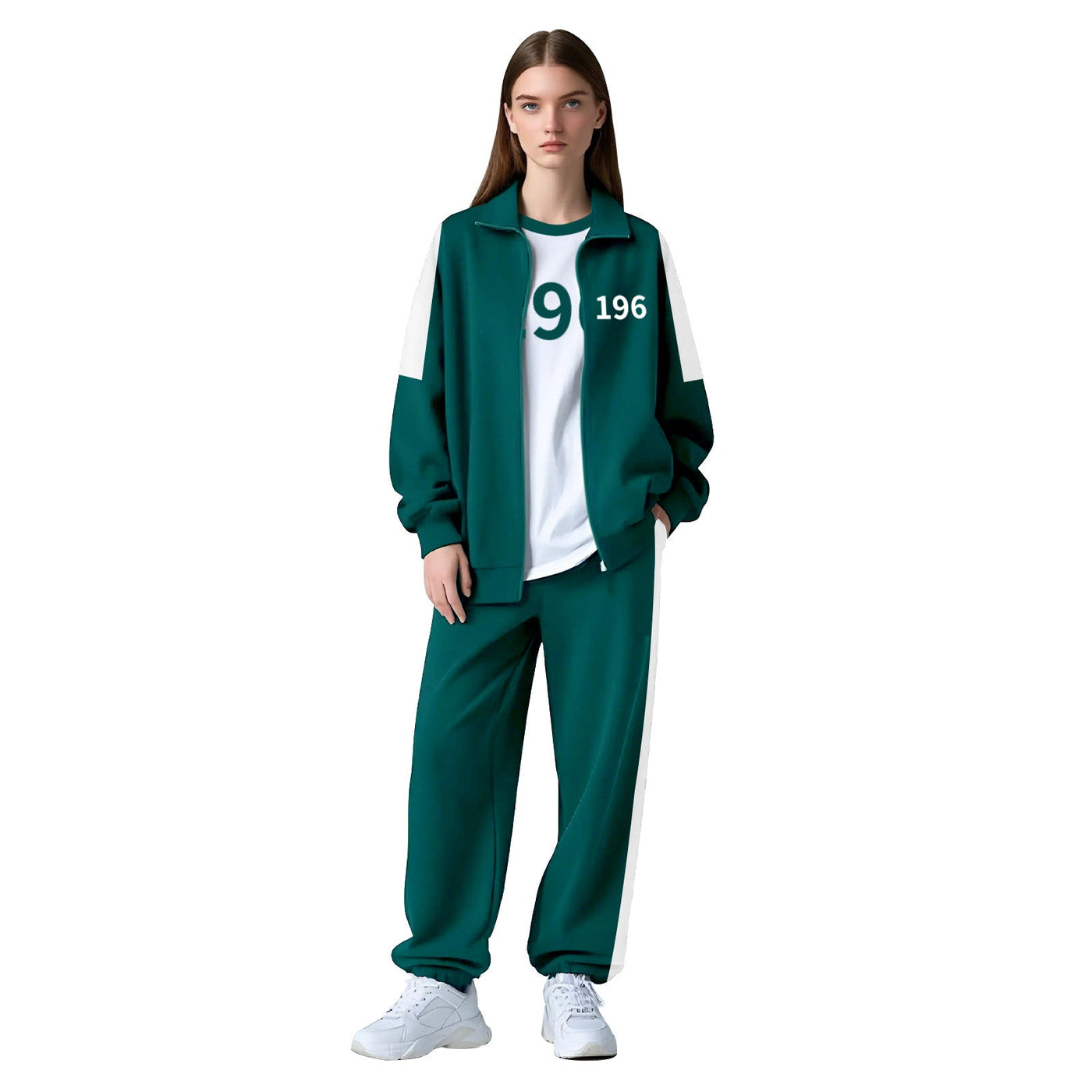 Adult Players Tracksuit Costume 3PCS Green Jacket Pants T-shirt