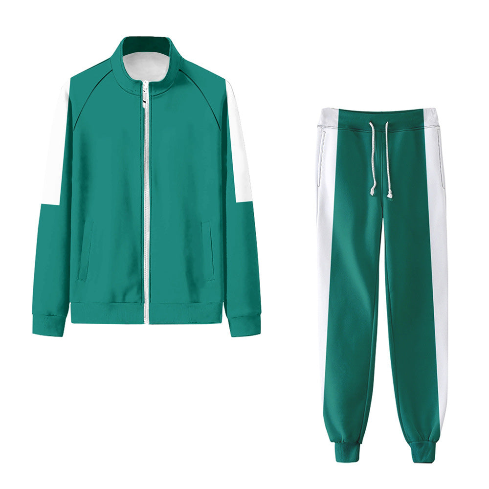 Green Game Costume Unisex Casual Jacket And Pants Set For Two