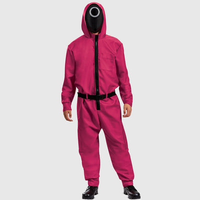 Soldier Cosplay Costume Adult Triangle Guard Jumpsuit With Mask