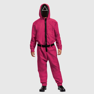 Soldier Cosplay Costume Adult Triangle Guard Jumpsuit With Mask