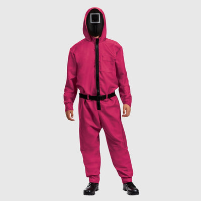 Soldier Cosplay Costume Adult Triangle Guard Jumpsuit With Mask
