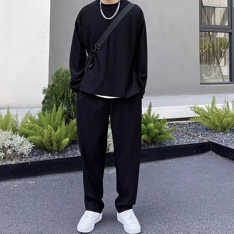 Men's Casual Tracksuit Set Loose Long Sleeve 2-piece Outfit