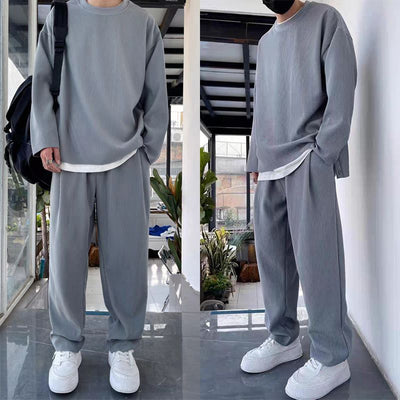 Men's Casual Tracksuit Set Loose Long Sleeve 2-piece Outfit
