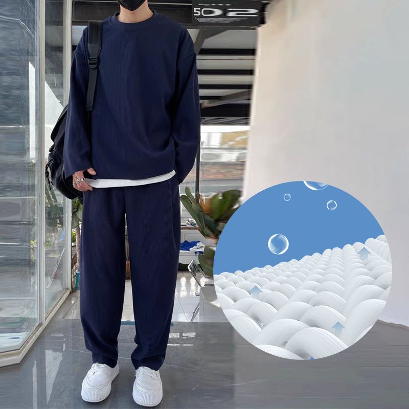 Men's Casual Tracksuit Set Loose Long Sleeve 2-piece Outfit