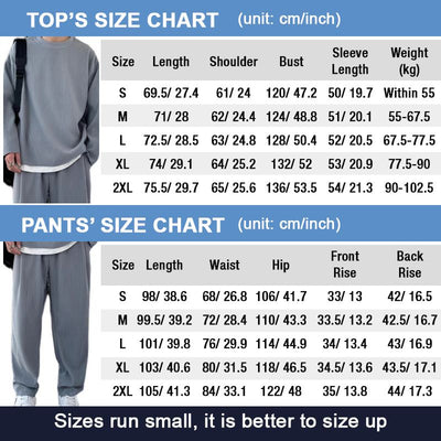 Men's Casual Tracksuit Set Loose Long Sleeve 2-piece Outfit