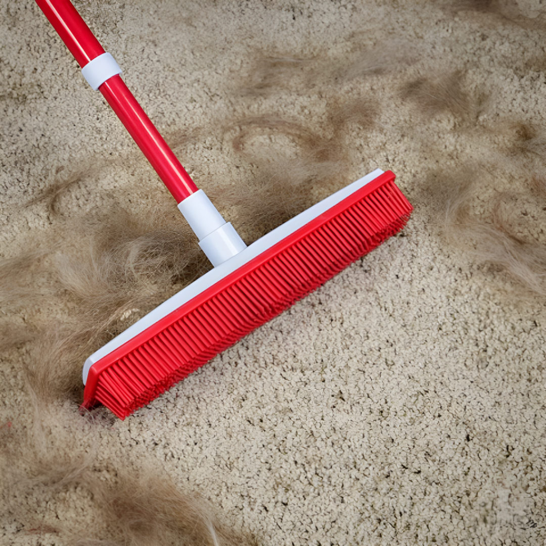 Rubber Bristle Pet Hair Broom For Easy Fur Removal
