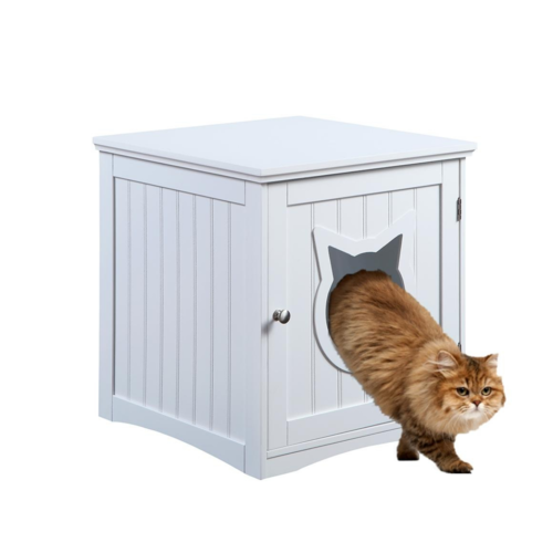 Nightstand Pet House Cozy Wooden Bed With Storage Space