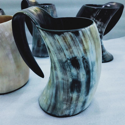Viking Horn Beer Mug Authentic Rustic Cow Horn Goblet For Drinks