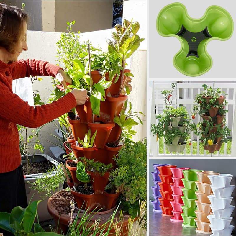Stackable Strawberry Plant Pots For Easy Vertical Gardening