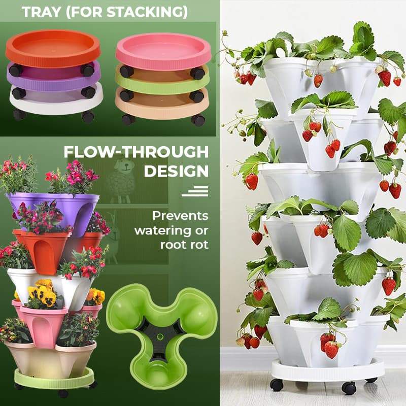 Stackable Strawberry Plant Pots For Easy Vertical Gardening
