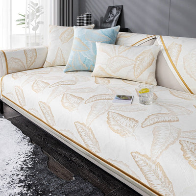 Luxury Sofa Cushion Lightweight Leaf Pattern Decorative Pillow