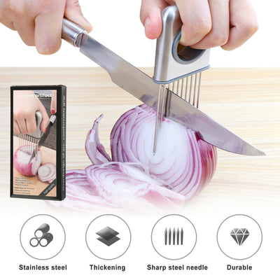 Onion Holder Slicer Stainless Steel Vegetable Tomato Cutting Tool