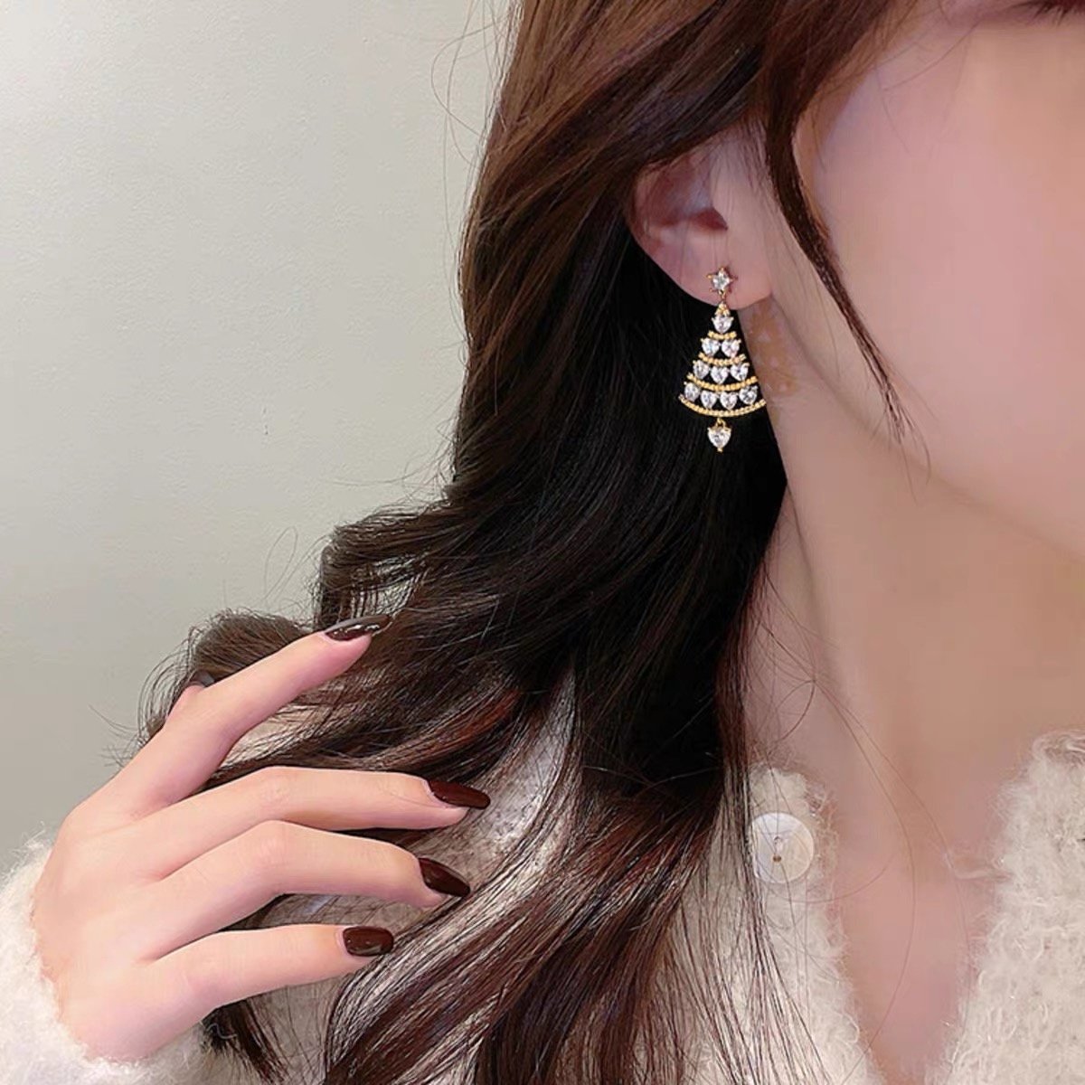 Christmas Tree Earrings Festive Holiday Jewelry Gift Accessory