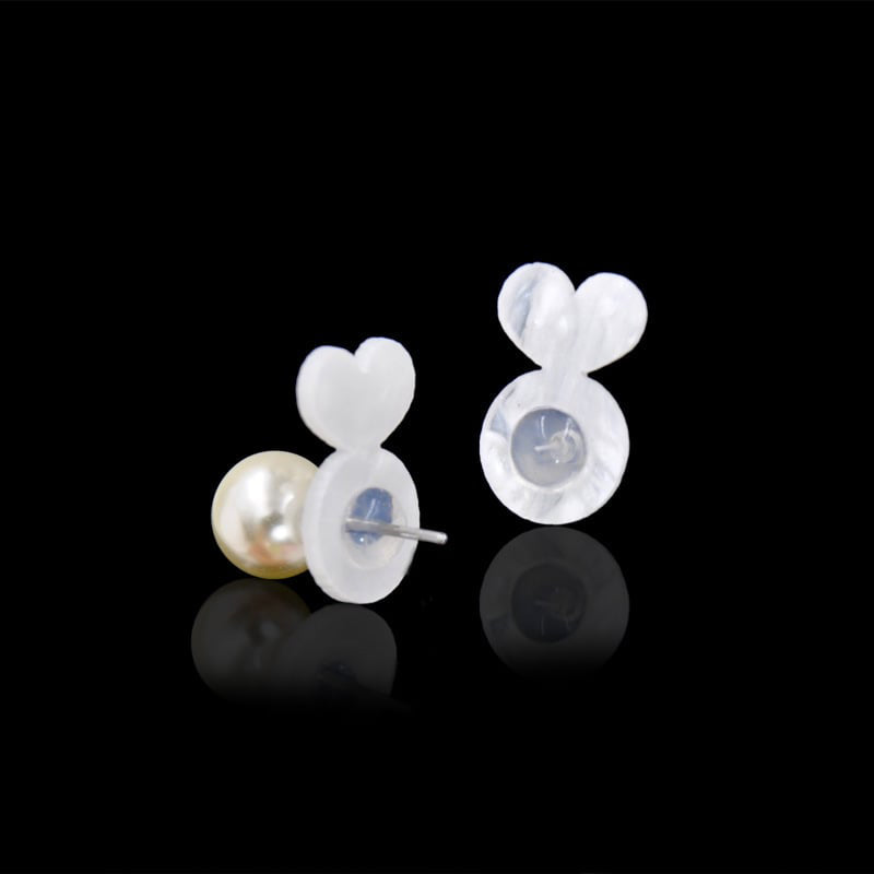 Clear Silicone Earring Backs With Secure Comfortable Support