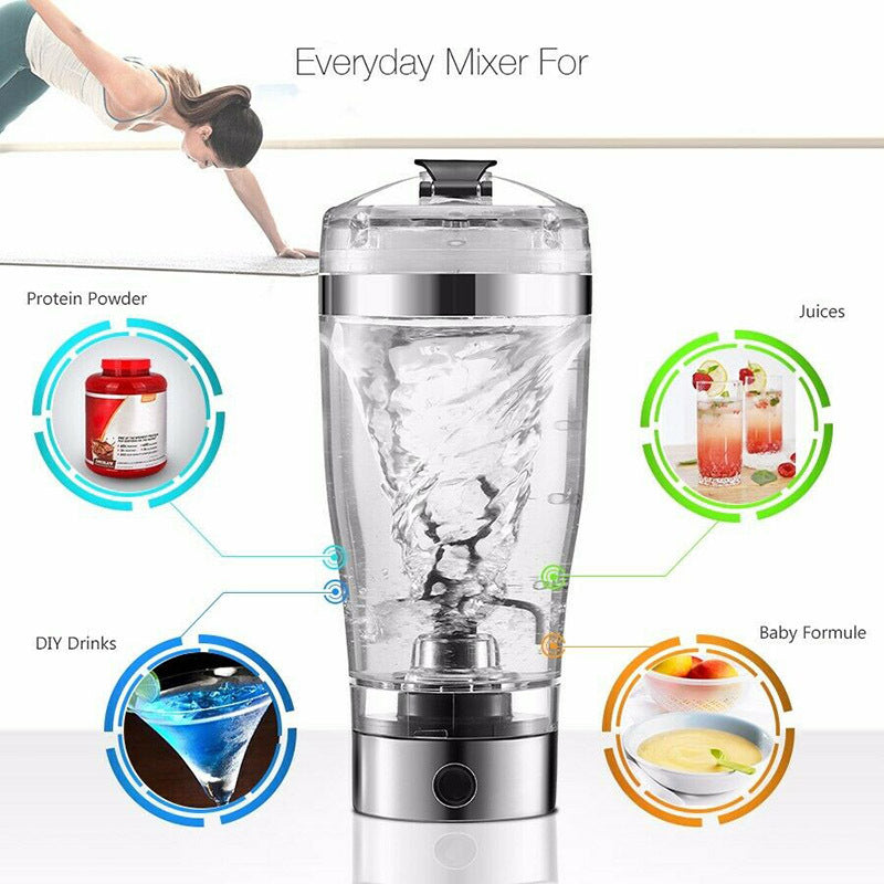Electric Protein Shake Stirrer USB Rechargeable Milk Coffee Blender Cup