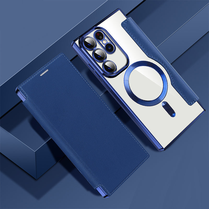 Leather Flip Phone Case For Samsung With Textured Design