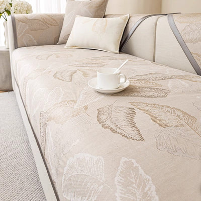 Luxury Sofa Cushion Lightweight Leaf Pattern Decorative Pillow