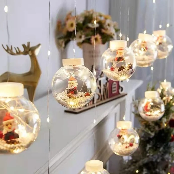 Christmas LED Wishing Ball String Lights Set Of 10 Decorative Balls