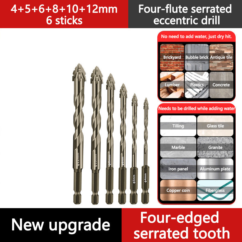 4-Flute Serrated Drill Bit Kit For Precision Metalworking Tasks