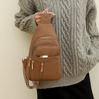 Women's Vintage PU Leather Chest Bag Stylish And Durable Design