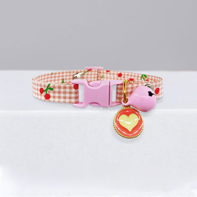 Polka Dot Cat Collar With Bell Adjustable Cute Design