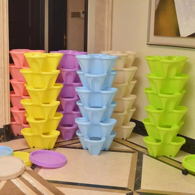 Stackable Strawberry Plant Pots For Easy Vertical Gardening