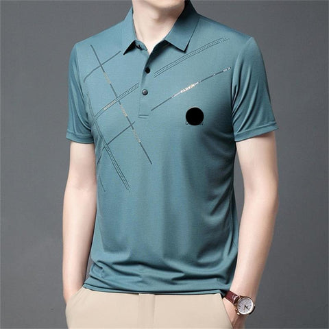 Men's Ice Silk Stretch Shirt Breathable Comfortable Summer Top
