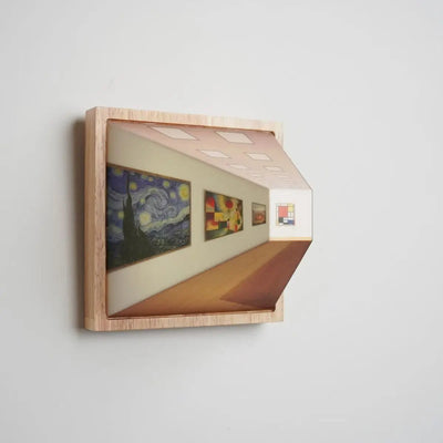 3D Wooden Wall Lamp LED Vision Lights Fun Action Figure Night Light