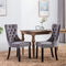 Velvet Dining Chair Set Plush Solid Wood Cushion Nailhead Trim