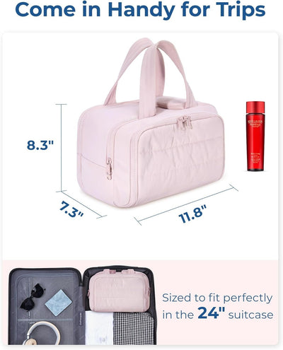Large Travel Makeup Bag Wide Open Spacious Duffel Bag