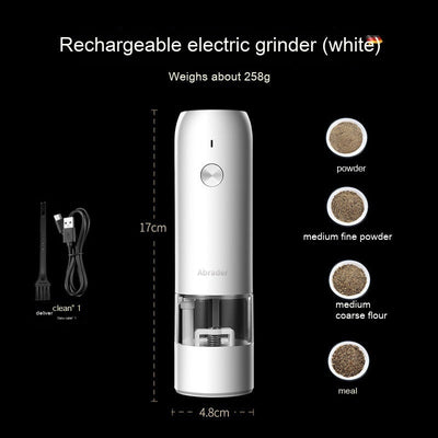 Rechargeable Electric Pepper Grinder Set Adjustable Coarseness LED Light