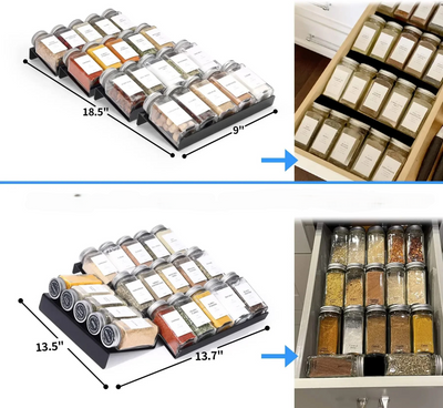 Acrylic Spice Drawer Organizer With 4 Or 8 Tier Kitchen Storage