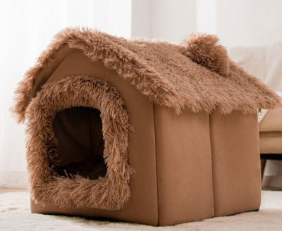 Foldable Dog House Warm Removable Nest Enclosed Pet Bed Sofa