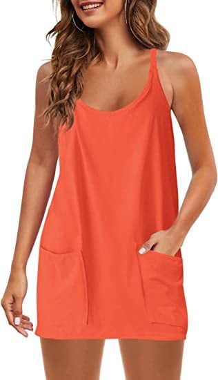 Casual Sleeveless Mini Dress With Built-In Shorts For Summer
