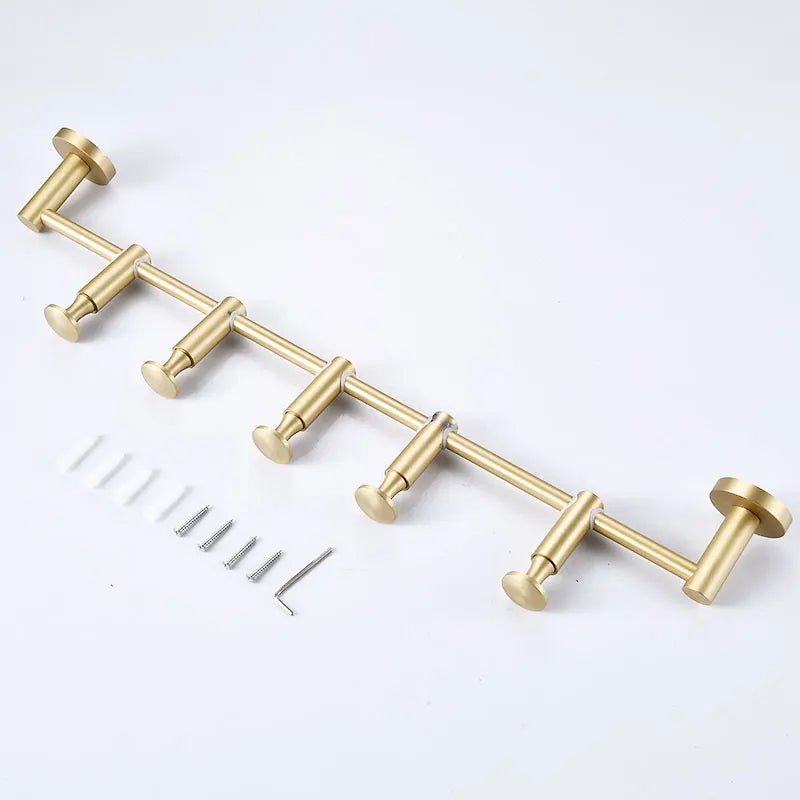 Adjustable Brass Wall Hanger For Hats Scarves And Bags Storage