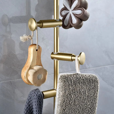Adjustable Brass Wall Hanger For Hats Scarves And Bags Storage