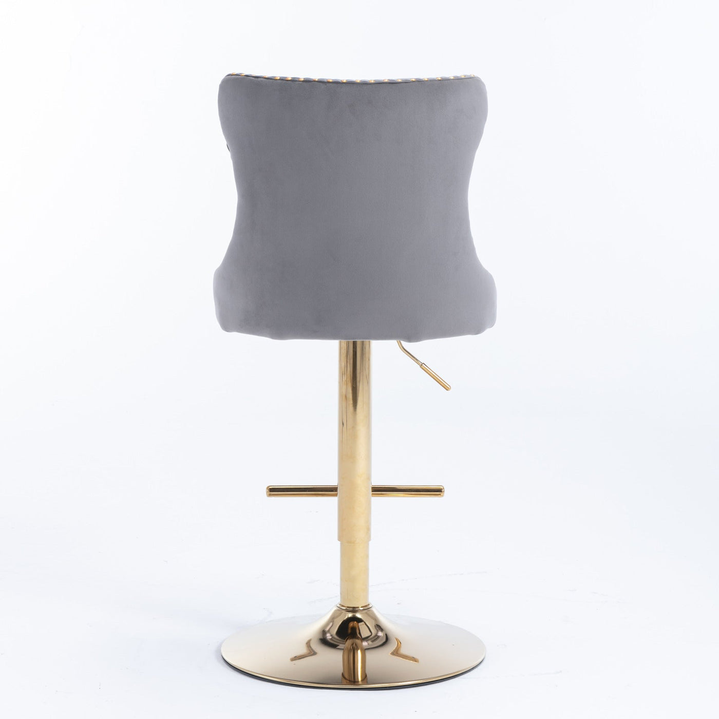 Adjustable Upholstered Bar Stool Tufted Back Comfortable Seat Height