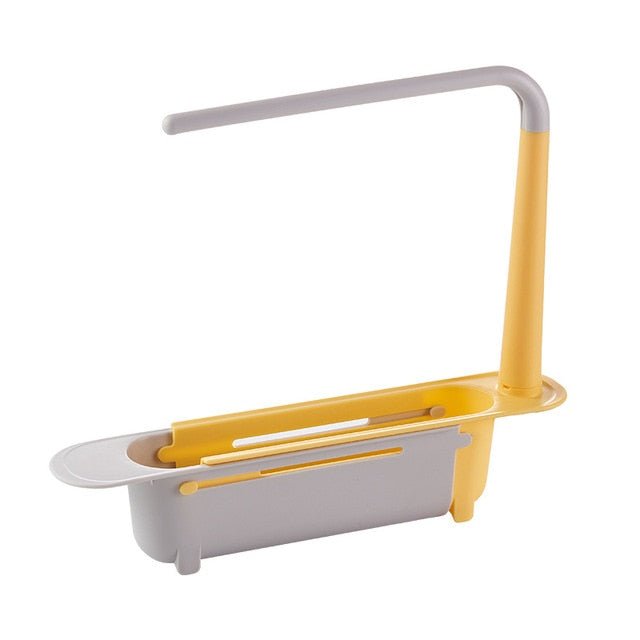 Adjustable Telescopic Sink Holder 2-in-1 Storage Rack With Dishcloth