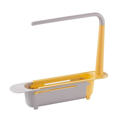 Adjustable Telescopic Sink Holder 2-in-1 Storage Rack With Dishcloth