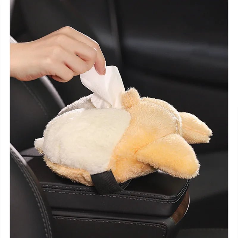 Duck Tissue Box Soft Cartoon Napkin Holder For Car Seat Home Decor