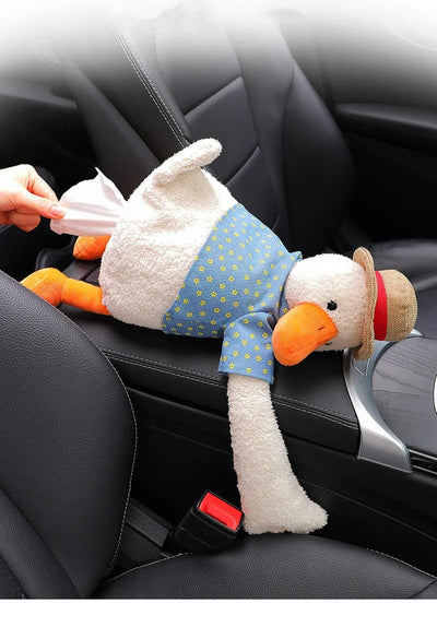 Duck Tissue Box Soft Cartoon Napkin Holder For Car Seat Home Decor