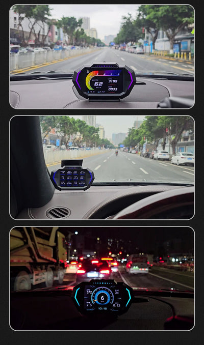 Digital Car Head-Up Display Speedometer With Dual OBD2 And GPS