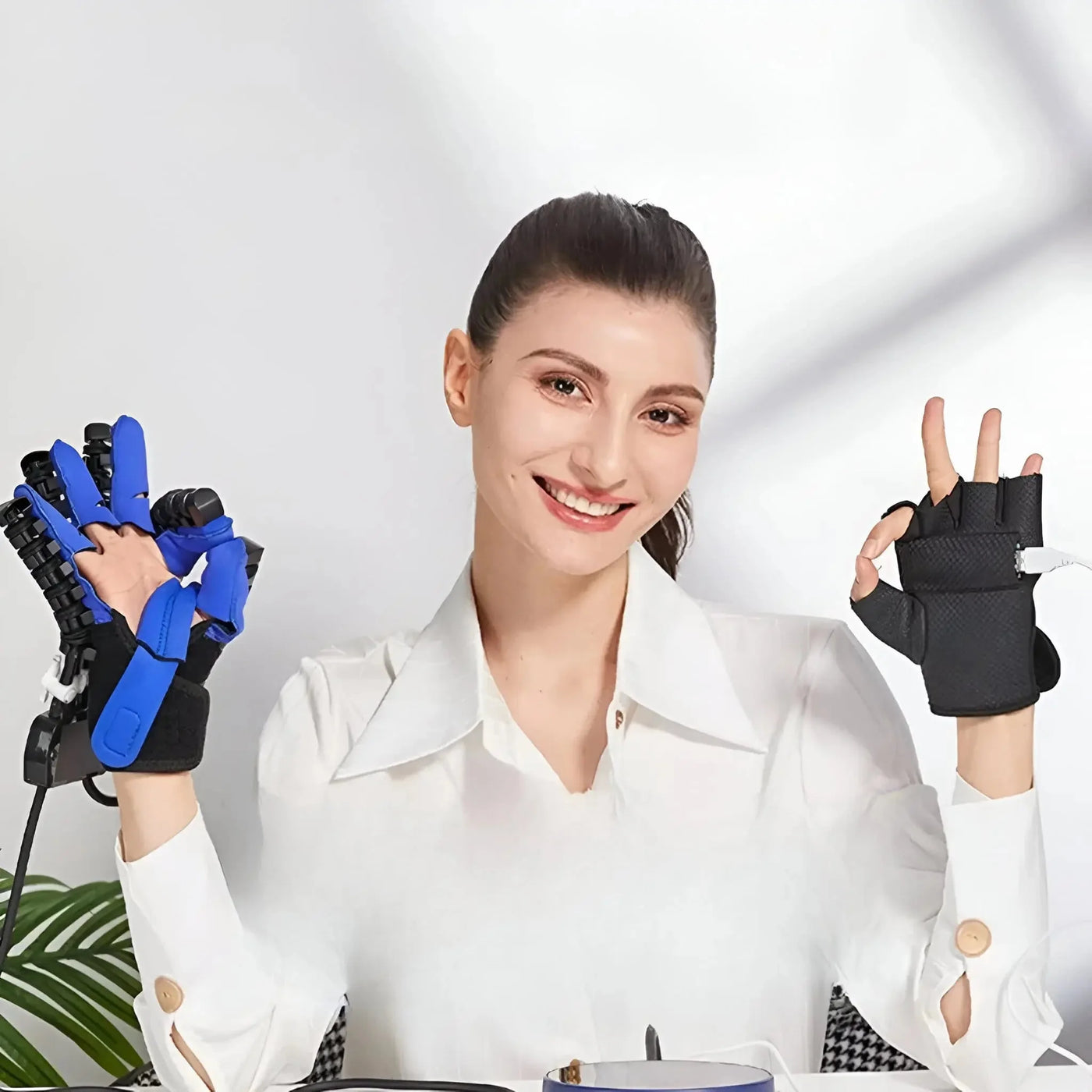 Rehabilitation Robot Gloves Finger Exerciser For Stroke Recovery Therapy