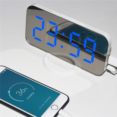 LED Mirror Alarm Clock With Sleek Modern Design And Clear Display