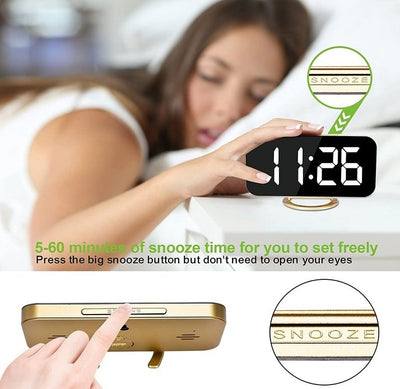 LED Mirror Alarm Clock With Sleek Modern Design And Clear Display
