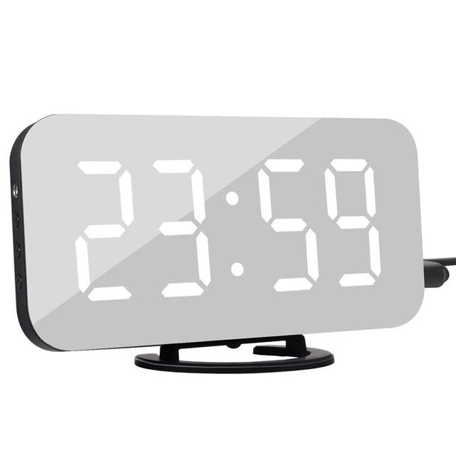 LED Mirror Alarm Clock With Sleek Modern Design And Clear Display