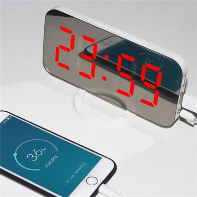 LED Mirror Alarm Clock With Sleek Modern Design And Clear Display