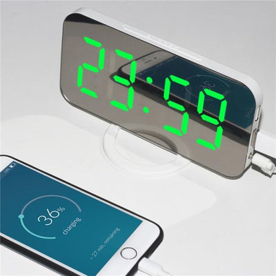 LED Mirror Alarm Clock With Sleek Modern Design And Clear Display