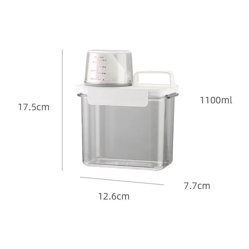 Airtight Laundry Detergent Dispenser Clear Container With Measuring Cup